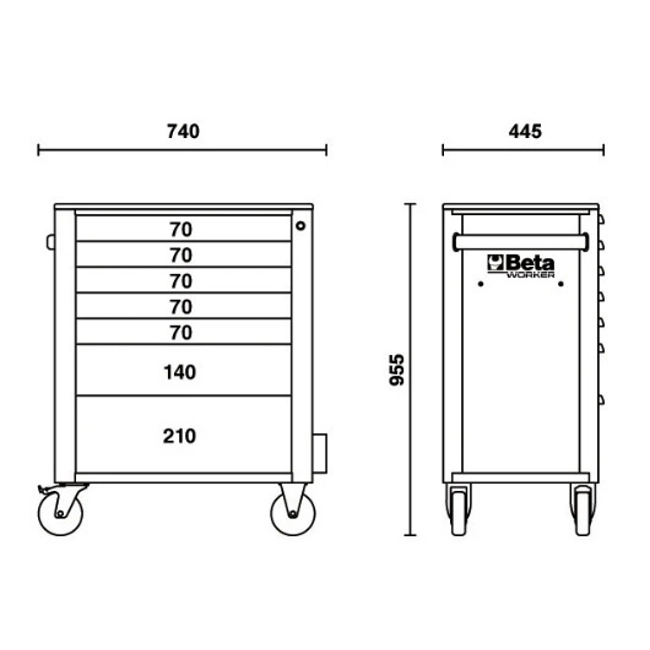 Vendita online Cassettiera 7 cassetti e 235 utensili art. BW 2400S G7/I-S GRIGIO